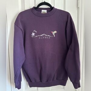 Vintage Alaska Sweatshirt Purple Size M